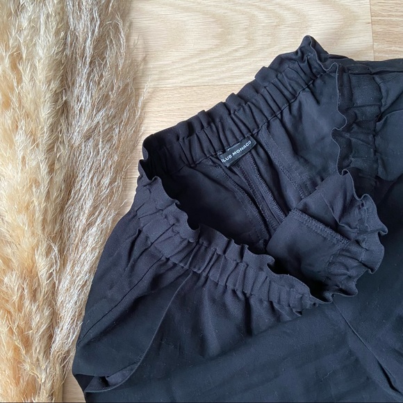 Club Monaco | Black Elastic Waist Paper Bag Trousers | size 0 - Picture 5 of 10